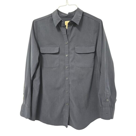 Chico Silky Soft Shirt 570211167 Navy  Size 12 (2) Large Button Up - Picture 1 of 7